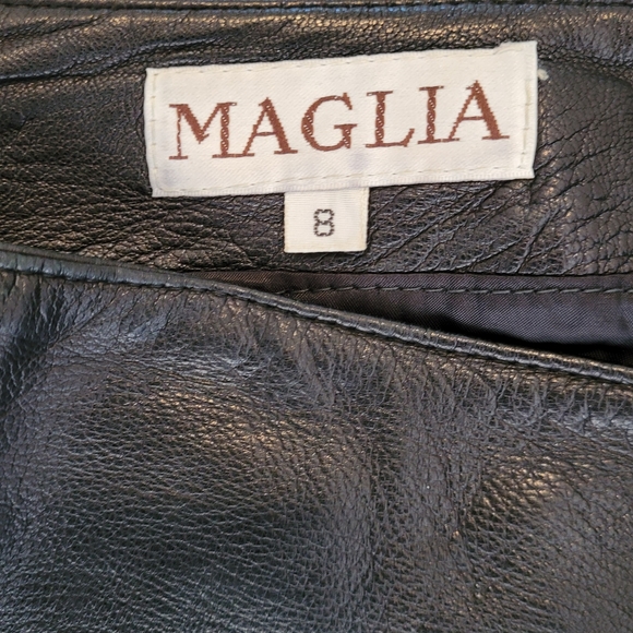 Vintage Maglia Black Leather Skirt Size 8 - Picture 5 of 5